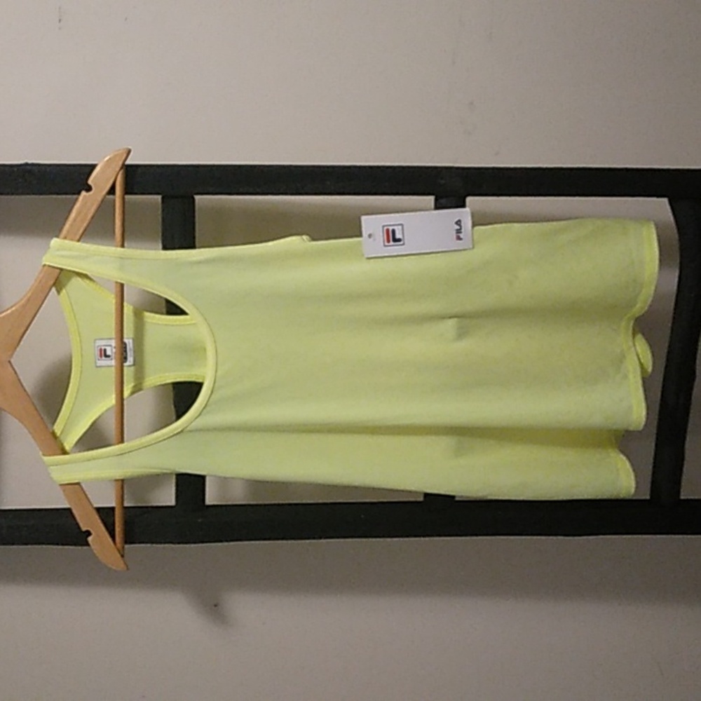 Women's Extra Small Fila Pickleball Tennis Neon Yellow Tank Top NWT
